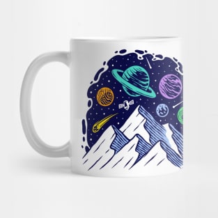 Mountain universe illustration Mug